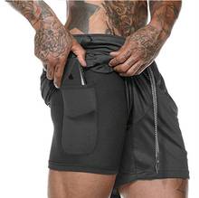 Pantalones cortos deportivos para hombre, 2 en 1, de secado rápido, para entrenamiento y gimnasio 2024 - compra barato