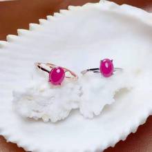 Anillo sencillo de rubí ovalado Natural para mujer, joyería fina de plata de ley S925, joyería de moda 2024 - compra barato