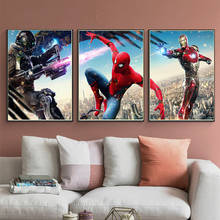 Anime marvel vingadores super-heróis posteres impressões homem de ferro pintura em tela imagem arte de parede para menino presente quarto decoração de casa 2024 - compre barato