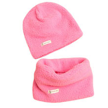 New Autumn Winter Cotton Knitted Children Hat Collar  Set Boys Girls Plush Hats Scarf Set Baby Solid Color Scarf Cap Two-Pieces 2024 - buy cheap