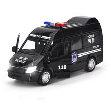 Carrinho de brinquedo, carrinho de polícia, ambulância, modelo de carro, luz de som, simulação alta, puxar para trás, veículo, presente para crianças 2024 - compre barato
