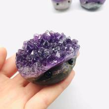 MOKAGY-cristal de amatista púrpura Natural, cuarzo en racimo, tallas de erizo, 50MM-55MM, 1 unidad 2024 - compra barato