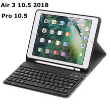 Capa para ipad air 3 2019 pro com teclado removível, estojo para lápis, ipad air pro 10.5 10.5, 2017 2024 - compre barato