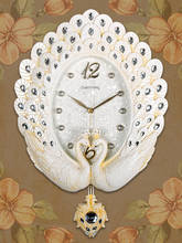 Relógio de parede com design moderno, moderno, design nórdico, relógio de parede luxo, para sala de estar, reloj pared, pavão, relógio de parede sg50wc1 2024 - compre barato