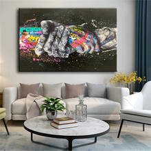 Pop Street Graffiti Art Canvas Painting Lover Hands Posters and Prints Wall Art Pictures for Living Room Home Cuadros Decor 2024 - buy cheap