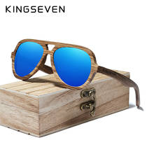 Kingseven-óculos de sol de madeira, modelo clássico 100%, feito à mão, lentes polarizadas, acessórios 2024 - compre barato