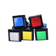 1 шт. квадратный игровой автомат Кнопка Аркады светодиодный мгновенный освещении кнопки 5 цветов 2024 - купить недорого
