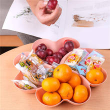 Prato de frutas em forma de coração placas criativas caixa de armazenamento frutas secas lanche pratos divididos doces sobremesa prato recipiente 2024 - compre barato