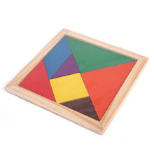 Монтессори деревянный Танграм 7 частей головоломки Красочные площадная игра IQ Логические Интеллектуальные Обучающие игрушки для детей 2024 - купить недорого