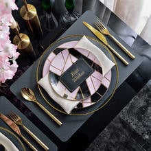 Modern Luxury Plate Sets Bone China Nordic Creative Round Steak Dinner Plate Sets Trays Decor Vajilla Completa Tableware DA60PZ 2024 - buy cheap