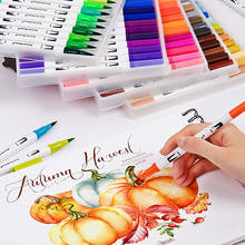 12/18/24/36/48/72/100PCS Colors FineLiner Drawing Painting Watercolor Art Marker Pens Dual Tip Brush Pen School Supplies 2024 - buy cheap
