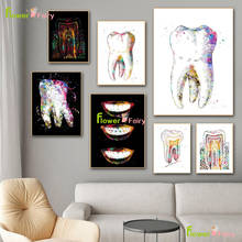 Póster nórdico de dientes coloridos para pared, pintura en lienzo, carteles dentales de Hospital, Cuadros, imágenes de pared para sala de estar, sin marco 2024 - compra barato