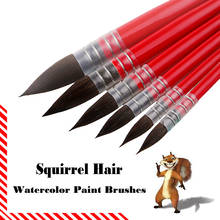 Pincel feito à mão das escovas da pintura da aguarela do cabelo do esquilo redondo para a pintura da arte 2024 - compre barato