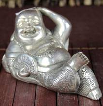 Estatua de cobre blanco, cobre dorado, plata, estudio, muebles para el hogar, manualidades, paz de la mente, Buda Maitreya 2024 - compra barato