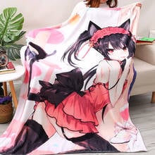 Anime DATE A LIVE Nightmare Cartoon Tokisaki Kurumi Throw Blanket Sofa Slipcover Decoration Beds Plane Travel Warm Blanket Gifts 2024 - buy cheap