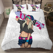 Juego de cama con estampado 3D para chica, edredón con funda de almohada, tamaño individual, para monopatín 2024 - compra barato