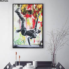 On The Floor Canvas Hip Hop Dancer Poster Abstract Black White Art Painting Picture Print Living Room Bedroom Decor 2024 - compre barato