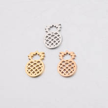 50pc 10*15mm Stainless Steel Mirror Polished 3Color Small Pineapple Charm Pendant for DIY Necklace Handmade Craft Wholesale 2024 - buy cheap