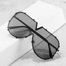 Moda polarizada óculos de sol para mulher vintage armação de metal oversized pata óculos de sol homem uv400 punk driver óculos eyewear 2024 - compre barato