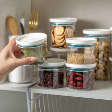 Tanque de plástico para armazenamento de alimentos, 550/700/ml, para geladeira de cozinha, caixa de macarrão, tanque de armazenamento de multigrãos, latas seladas transparentes 2024 - compre barato