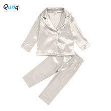 Qunq-Conjunto de pijamas para niños de 1, 2, 3, 4, 5 y 6 años, ropa de dormir para niños, camisas de manga larga, pantalones, 2 uds., ropa de casa para niñas, trajes para niños 2024 - compra barato