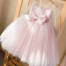 Kids Wedding Dresses For Girls Princess Party Tutu Elegant Polka Dot Tulle Prom Gown Christmas Clothes Children Evening Dress 2024 - купить недорого