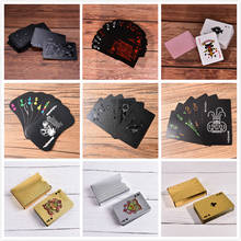 Cartões de jogo de ouro preto à prova dwaterproof água cartões de jogo coleção de cartões de papel preto diamante cartões de poker padrão criativo dados 2024 - compre barato