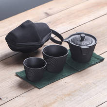 Hei Tao Kuai Ke Cup One Pot Two Cups Japanese Portable Office Outdoor Travel Tea Set Storage Bag Custom Gift 2024 - buy cheap