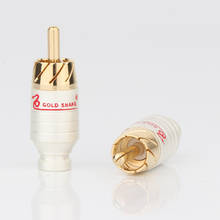 Cable de señal de Audio Gold Snake, Conector de loto RCA, Conector de cobre, 8 Uds. 2024 - compra barato