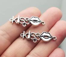 20pcs/lot--10x31mm, kiss chams, Antique silver plated kiss connector charms,DIY supplies, Jewelry accessories 2024 - buy cheap