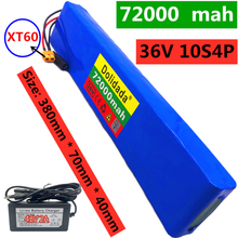 36V 10S4P 72Ah600W High power 72Ah capacity 18650 lithium battery pack ebike electric car bicycle motor scooter 20A BMS+charger 2024 - buy cheap