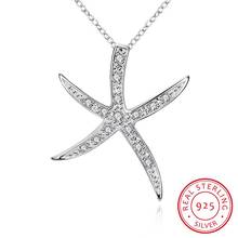 LEKANI-colgantes de decoración de estrella de mar de cristal para mujer, collares de plata de ley 925, joyería fina, regalo de San Valentín 2024 - compra barato