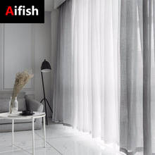 Modern Solid White Gray Cotton Linen Tulle Curtains For Bedroom Living Room Decoration Hotel Doors Windows Yarn Curtains Rideau 2024 - buy cheap