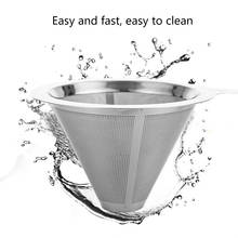Reusable Coffee Filter Holder Stainless Steel Brew Drip Coffee Filters Funnel Metal Mesh Coffee Tea Filter Basket Tools 2024 - buy cheap