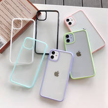 Transparent Frame Phone Case For iPhone 12 11 Pro Max X XR XS Max 7 8 6S Plus SE 2020 Candy Color Soft Bumper Protective Cover 2024 - купить недорого