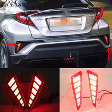 Car Flashing 2Pcs LED For Toyota C-HR CHR 2016 2017 2018 2019 LED Rear Fog Lamp DRL Rear Bumper tail light fog lamp Brake Lights 2024 - buy cheap