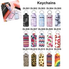 500pcs/lot New Style Marble stripe Neoprene Chapstick Keychain Holder Party Holiday Gifts Factory wholesale 2024 - buy cheap