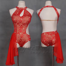 New steel pipe dance skirt competition skirt performance Skirt Adult custom red lace backless sexy dance skirt 2024 - buy cheap