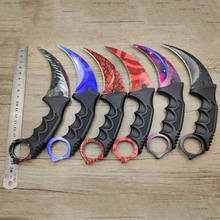 Karambit Knife CS GO Counter Strike claw tactical survival TiNeck Knife  Sheath  Real game Knife rainbow camping fix blade knife 2024 - buy cheap
