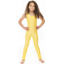 Yellow Girls Tank Unitards Stirrups Kids Nylon Gymnastics Unitard Dance Bodysuit Stage Performance Show For Children 2024 - buy cheap