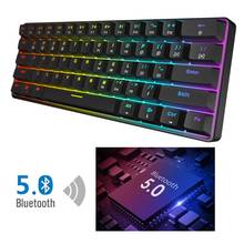 Teclado mecánico inalámbrico con Bluetooth 5,0 retroiluminado RGB, modo Dual, 61 teclas Gateron, envío directo 2024 - compra barato