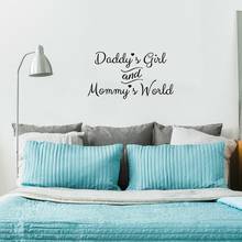 Daddys Girl Mommys World Letter Pattern Wall Sticker Self-stick Art Decal for Living Room Bedroom Removable A282 2024 - buy cheap