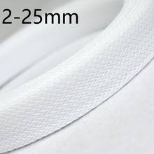 White PET Braided Wire Sleeve 3 4 6 8 10 12 14 16 20 25mm Tight High Density Insulated Cable Protection Expandable Single Color 2024 - buy cheap