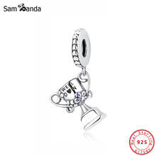 Original 100% 925 Sterling Silver Bead Charm Achievement Trophy Pendant Charms Fit   Bracelets Women Jewelry Making 2024 - buy cheap