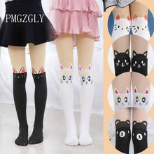 Baby Cute Pantyhose Kids tights Knee Fake Velvet Stocking White Cartoon cat Children's Princess Girl Tights Stockings Tights 2024 - buy cheap