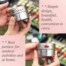 Magnetic Spice Jar Set With Stickers Stainless Steel Spice Tins Spice Storage Container Pepper Seasoning Sprays Tools 2 2024 - buy cheap