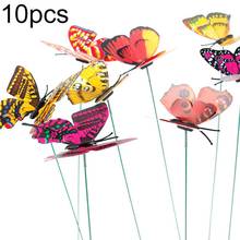 Ornamento de mariposa de simulación en Palos, decoración para exteriores, hogar, jardín, Patio, 10 Uds. 2024 - compra barato