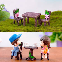 1 Set Miniatures DIY Material Wood Chairs Tables Resin Crafts Artificial Micro Landscape Home Garden Decorations Desk Stool 2024 - buy cheap