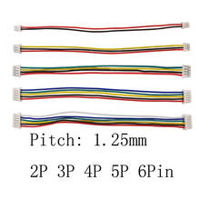 20/10/5 pces jst 1.25mm passo 2p 3p 4p 5p 6 pinos fêmea para plugue fêmea eletrônico fio conector cabo comprimento 10/15/20/30cm 2024 - compre barato