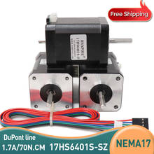 3pcs hybrid 2-phase nema17 stepper motor motor 60mm 1.7A, 70N.CM 4-wire nema 17 Double Motor 17HS6401S for 3D printer cnc 2024 - buy cheap